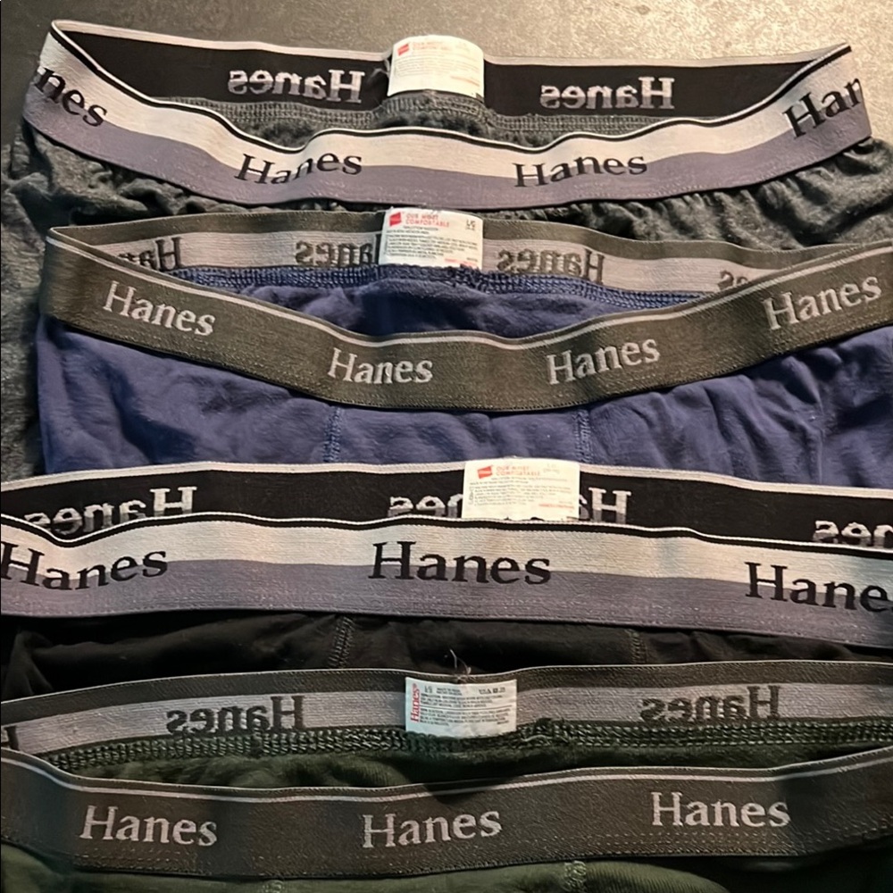 Hanes Men's Underwear Multi-Pack - Black, Blue, Green (4)